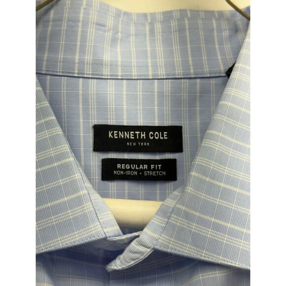 Kenneth Cole Men's XL Blue Button Down Cuff Link Shirt - Picture 3 of 10